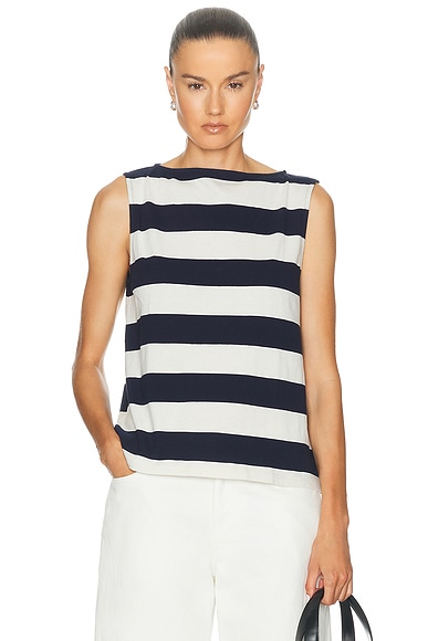 The Jersey Stripe Boatneck Tank Top