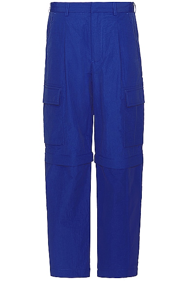 Shop Double Rainbouu Cargo Zip Pant In Electric Blue