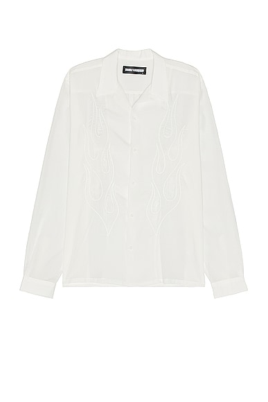 DOUBLE RAINBOUU Long Sleeve Shirt in Blazed White