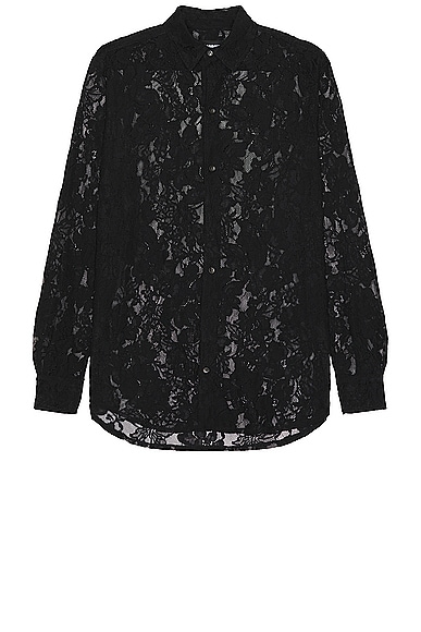 DOUBLE RAINBOUU Sundown Shirt in Black Lace