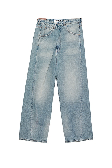 DARKPARK Ined Fold Over Denim Pants in Light Wash