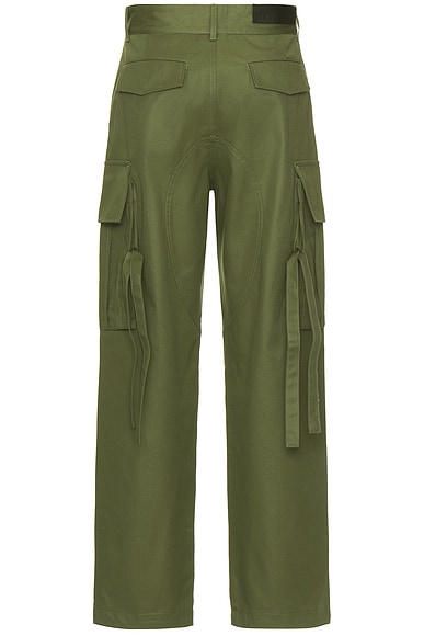 Shop Darkpark Saint Heavy Twill Cargo Pants In Military Green