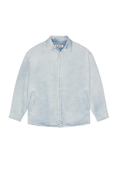 Shop Darkpark Keanu Denim Shirt In Ice Blue
