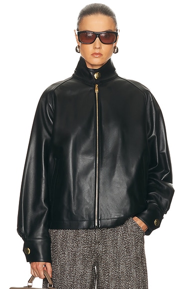 DARKPARK Robbie Plonge Nappa Leather Jacket in Black