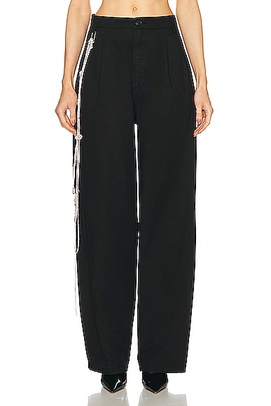 Phebe Crystal Chain Adorned Wide Leg Pant