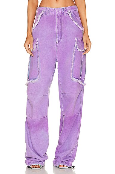 Shop Darkpark Vivi Cargo Pant In Acid Purple