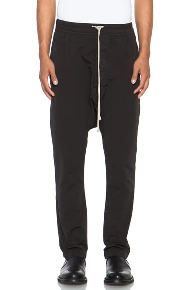 DRKSHDW by Rick Owens Murray Cotton Drawstring Long in Black | FWRD