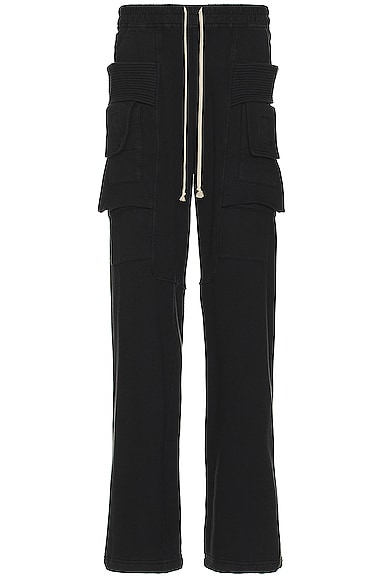DRKSHDW by Rick Owens Creatch Cargo Drawstring Pants in Black