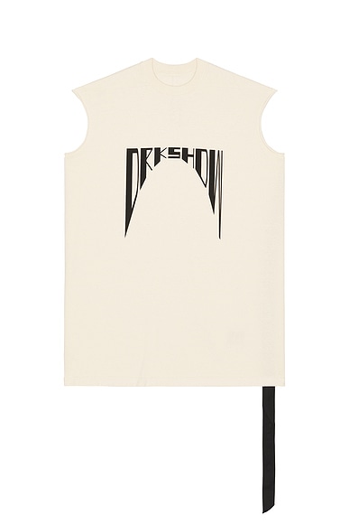 Curved Logo Sleeveless Tarp T in Black & Natural