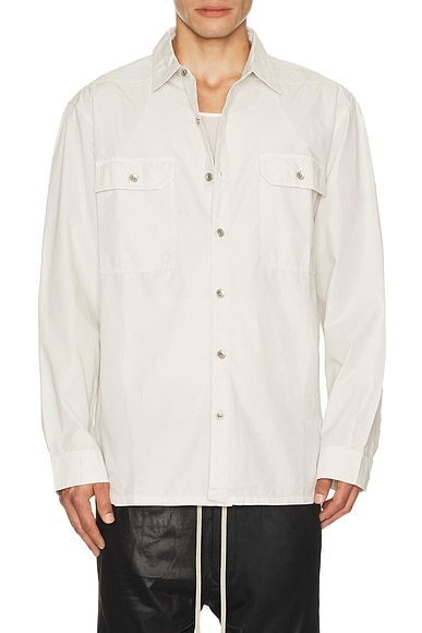 DRKSHDW by Rick Owens Jumbo Outershirt in Milk Wash