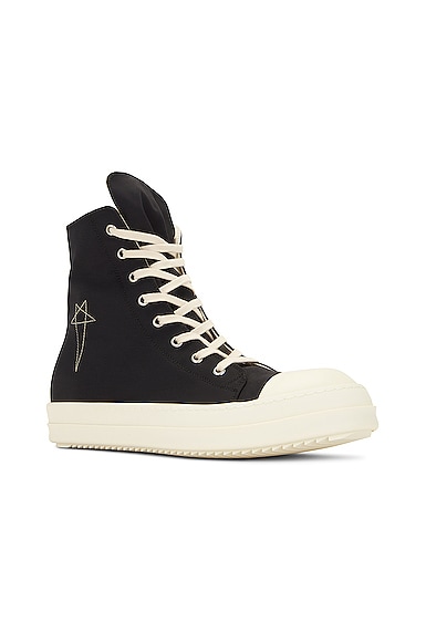 Rick Owens Drkshdw Lace-up Zip-fastening Sneakers In Black