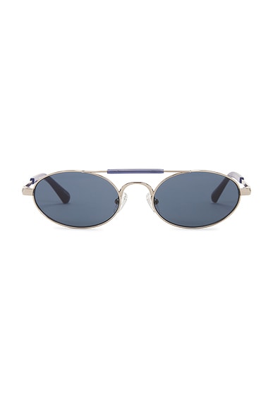 Dries Van Noten Dvn Aw26 219 Sunglasses in Silver, Blue, & Blue