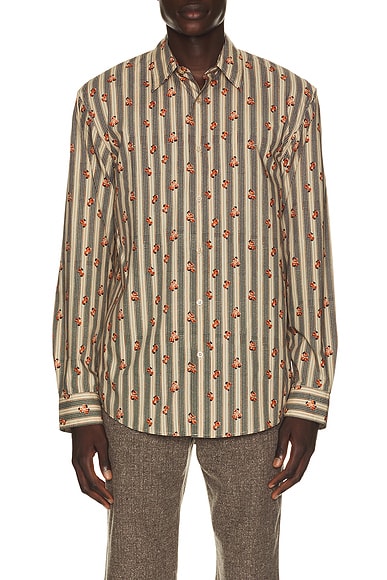 Dries Van Noten Caper Shirt in Beige