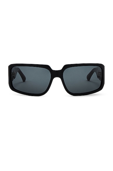 Dries Van Noten Acetate Rectangular Sunglasses in Black | FWRD
