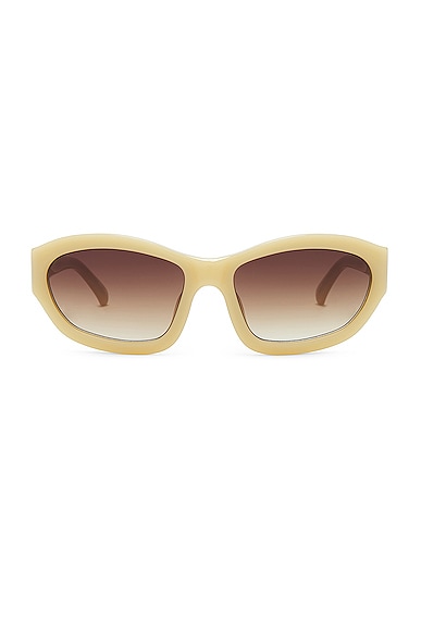Dries Van Noten DVN 215 Sunglasses in Hay, Silver, & Brown Gradient
