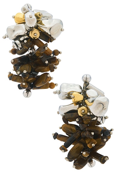 Dries Van Noten Dangle Earrings in Tiger-Eye