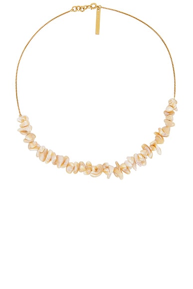 Dries Van Noten Freshwater Pearl Necklace in Brass