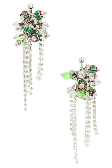 Dries Van Noten Dangle Earrings in Green