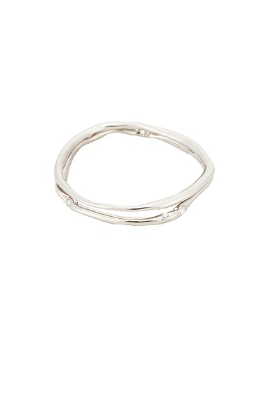 Dries Van Noten Handmade Set Of 2 Bangle Bracelets in Silverplated