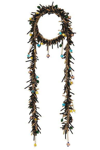 Handmade Bead Embroidered Scarf Necklace