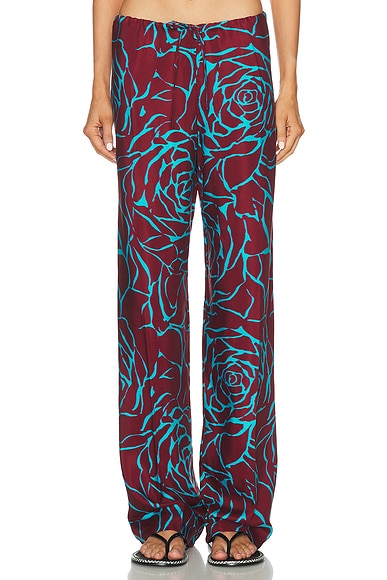 Dries Van Noten Pachas Pants in Burgundy