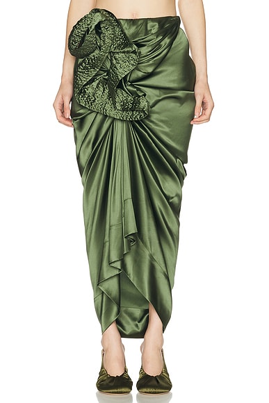 Dries Van Noten Solla Skirt in Khaki