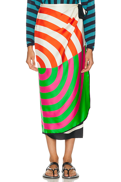 Dries Van Noten Scarfy Skirt in Dessin C