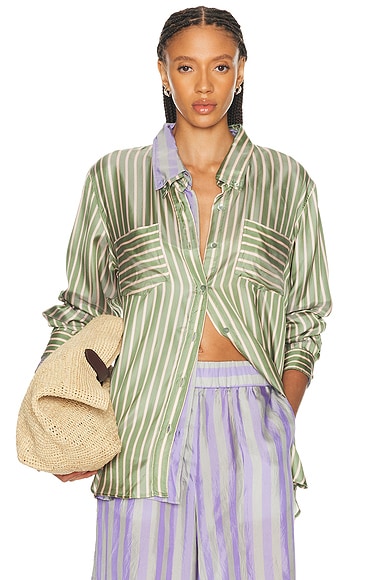 Dries Van Noten Cheers Shirt in Green