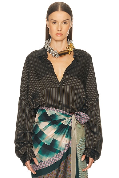 Dries Van Noten Casia Shirt in Brown