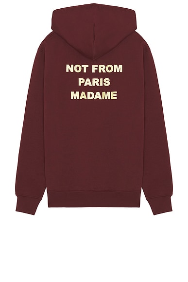 Drôle De Monsieur Le Hoodie Slogan in Wine