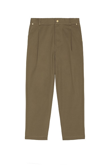 Drôle De Monsieur Le Pantalon Cropped Twill Pants in Taupe
