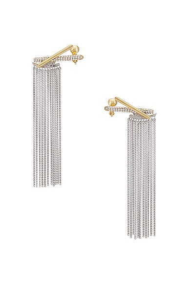 Demarson Lana Earrings In 12k Shiny Gold & Crystal