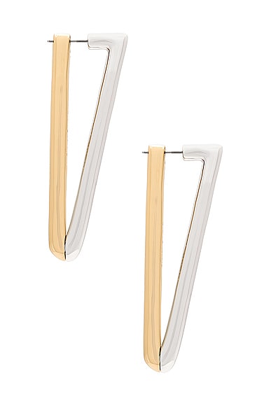 Shop Demarson Vita Tow Tone Earrings In 12k Shiny Gold