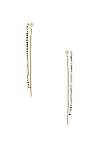 Shop Demarson Blake Drop Earrings In 12k Shiny Gold  Silver  & Black Diamond
