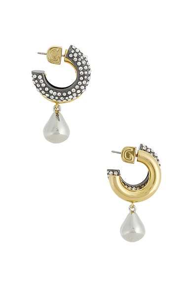 Shop Demarson Dezi Earrings In 12k Shiny Gold  Hem  & Crystal
