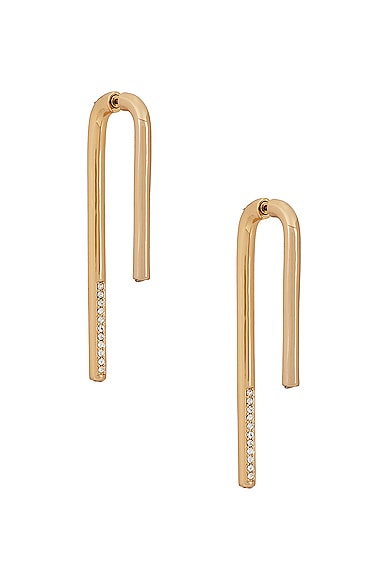 Demarson Celeste Earrings in 12k Shiny Gold & Crystals
