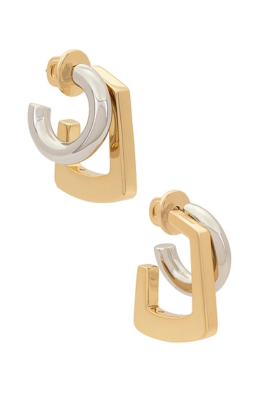 Shop Demarson Tina Hoop Earrings In 12k Shiny Gold & Silver