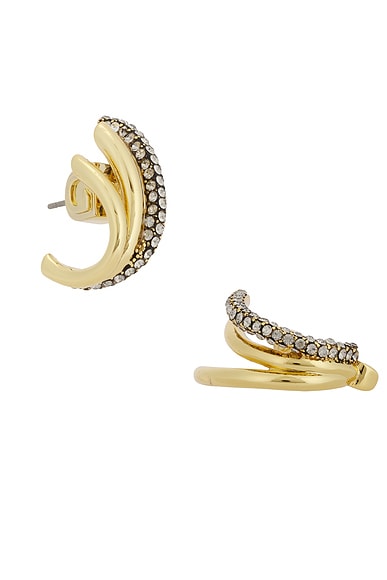 Demarson Whitley Crawler Ear Cuff in Gold, Silver & Crystal