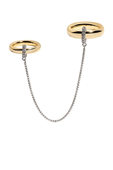 Demarson Essex Ring Cuff in Gold, Silver, & Crystal