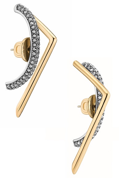 Demarson Zola Earrings in Gold & Pave