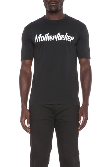 DSQUARED Motherfucker Cotton Tee in Black | FWRD