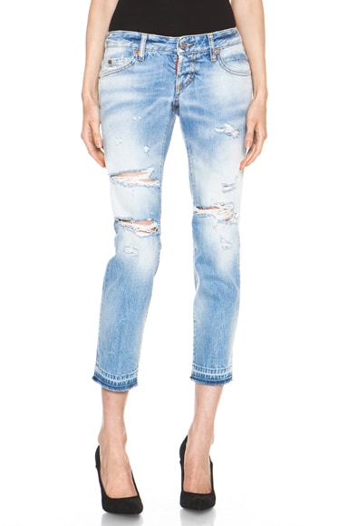 DSQUARED Slim Cropped Jean in Blue | FWRD