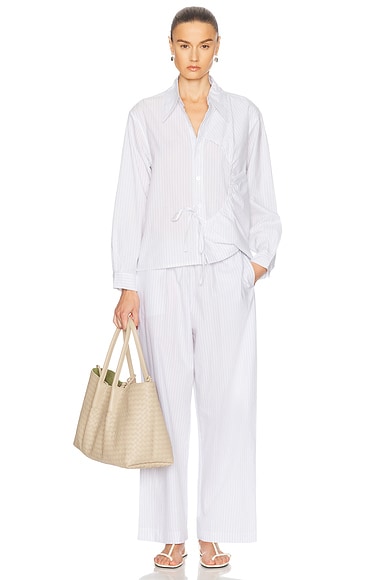 Deiji Studios Curve Cotton Set in Sage Stripe