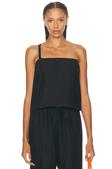 Deiji Studios Button Strap Top in Black