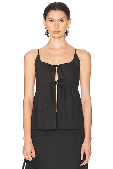 Deiji Studios Double Tie Top in Black