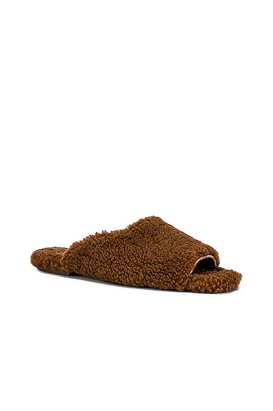 Deiji Studios The Shearling Slide in Brown Smart Closet