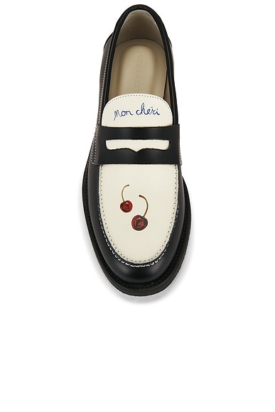 Duke + Dexter Wilde Cherry Penny Loafer in Black & White