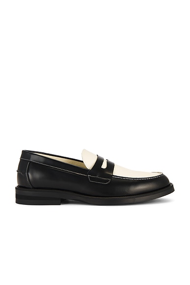 Duke + Dexter Wilde Penny Loafer in Black & White