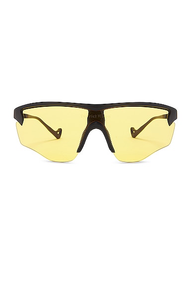 District Vision Junya Racer Sunglasses In Black & D+ Sports Yellow