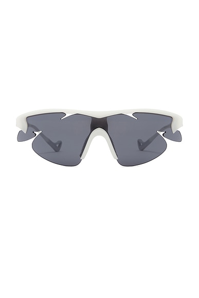 District Vision x PAF Post Archive Faction Junya Racer Sunglasses in Cloud & D+ Onyx Mirror